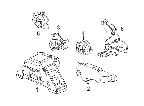 2005 Saturn Vue Engine & Trans Mounting Bracket-Trans Rear Mount Diagram for 21990428