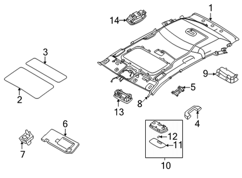 2022 Hyundai Tucson Interior Trim - Roof SUNVISOR ASSY, LH Diagram for 85210CW200NNB