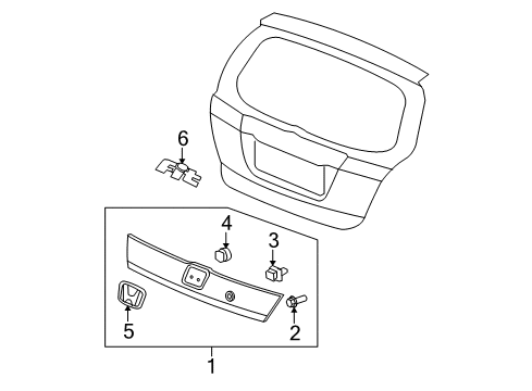 2008 Honda Fit Exterior Trim - Lift Gate Emblem, Rear Center (H) Diagram for 75701SAA003