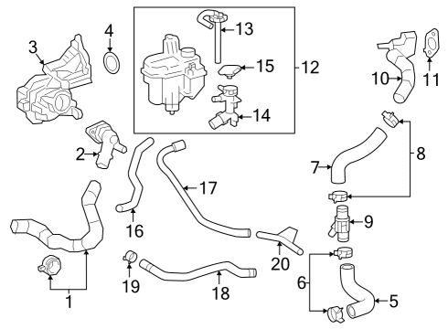 2022 Toyota Corolla Cross Radiator & Components Outlet, Water Diagram for 16331F2010