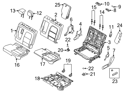 2020 Ford Escape Rear Seat Components PAD - REAR SEAT CUSHION Diagram for LJ6Z7863841E