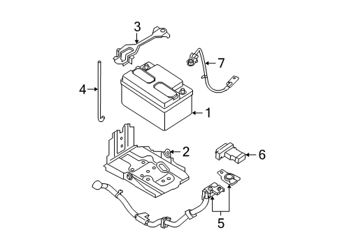 2011 Nissan Sentra Battery Cable Assembly-Battery To STARTOR Motor Diagram for 241109AA0A