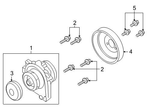 2008 Saturn Astra Cooling System, Radiator, Water Pump, Cooling Fan Water Pump Bolt Diagram for 11099521