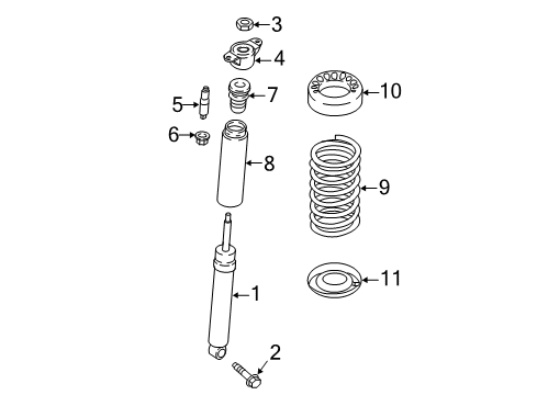 2016 Ford Focus Shocks & Components - Rear Upper Mount Stud Diagram for W716502S442