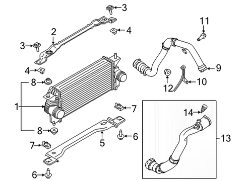 2021 Ford F-150 Intercooler Inlet Duct Bracket Diagram for JL3Z9647C