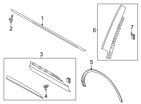 Exterior Trim - Rear Door MOULDING - DOOR OUTSIDE Diagram for LC5Z7825556AA