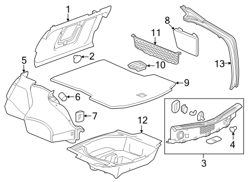 2019 Cadillac CT6 Interior Trim - Rear Body RETAINER Diagram for 11602230