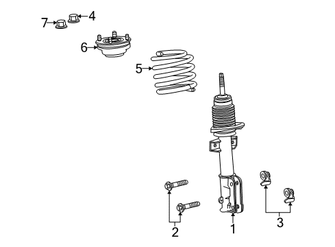 2010 Ford Mustang Struts & Components - Front Spring Diagram for AR3Z5310J