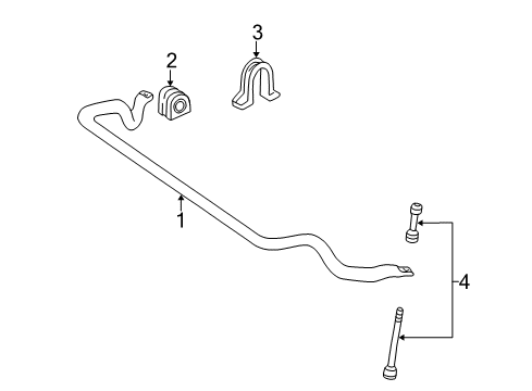 2005 Lincoln Navigator Stabilizer Bar & Components - Front Stabilizer Bar Insulator Diagram for 5L7Z5484BA