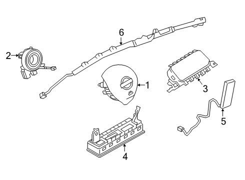2019 Nissan Kicks Air Bag Components Curtain Air Bag Driver Side Module Assembly Diagram for 985P15RL8A