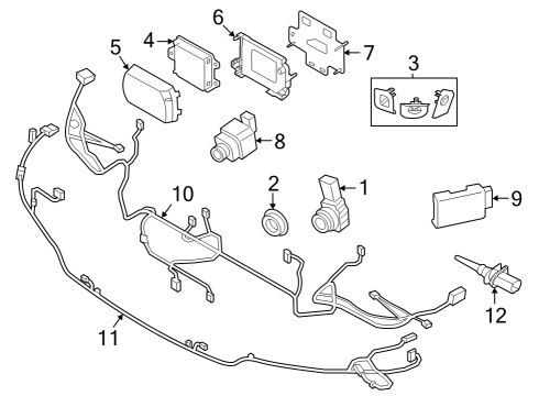 Lane Departure Warning WIRING HARNESS FRONT END Diagram for 61125A36FF6