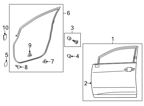 2011 Lexus RX450h Front Door Protector, Outer Mirror Diagram for 879120E010