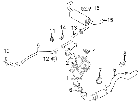 Exhaust Components Nut-HEXAGON FLANGE Diagram for 6106164AA