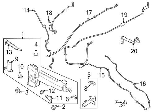2022 Lincoln Aviator Wipers BLADE ASY - WIPER Diagram for LC5Z17528EA