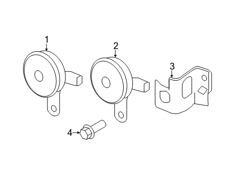 2014 Honda CR-Z Horn Bracket, Security Horn Diagram for 38102TM8000