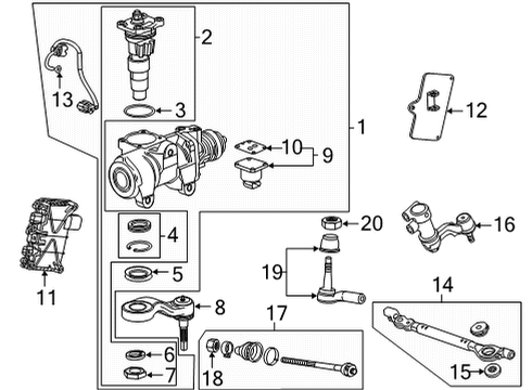 2022 Chevrolet Silverado 2500 HD Steering Column & Wheel, Steering Gear & Linkage Outer Tie Rod Diagram for 84467789