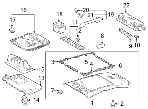 Interior Trim - Roof Sunvisor Holder Diagram for 7434847010B3