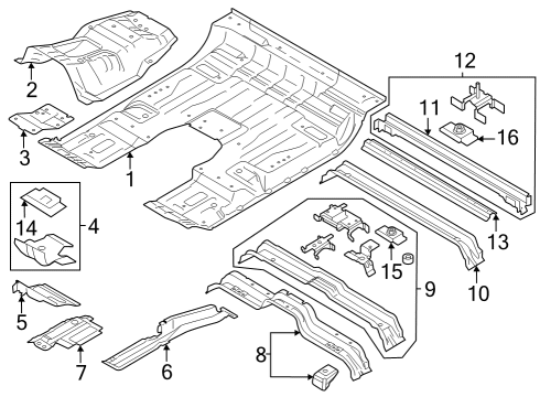 Floor MEMBER ASY - FLOOR CROSS Diagram for HC3Z2610608C