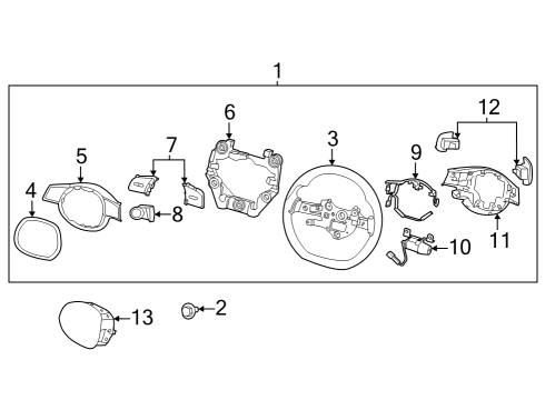 Steering Wheel & Trim BEZEL-OUTER Diagram for 56172GI000NNB