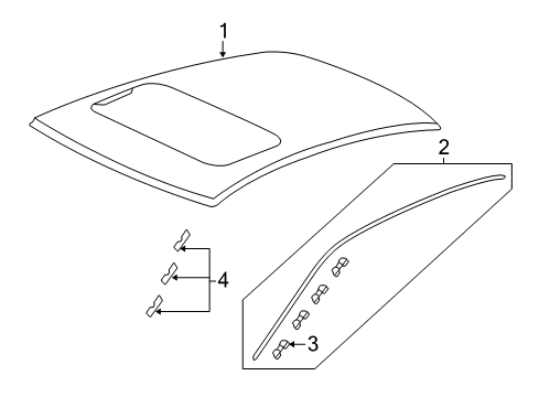 2014 Honda Accord Roof & Components, Exterior Trim Panel, Roof (Sunroof) Diagram for 62100T3LA10ZZ
