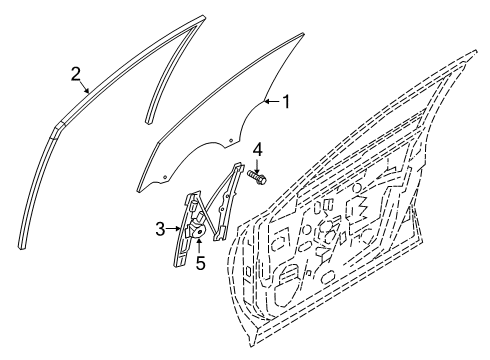 Front Door Glass Run Rubber-Front Door, RH Diagram for 803305NA0A