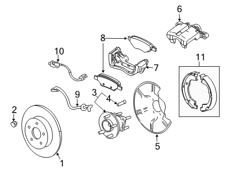 2012 Chevrolet Captiva Sport Brake Components Brake Hose Diagram for 96625921
