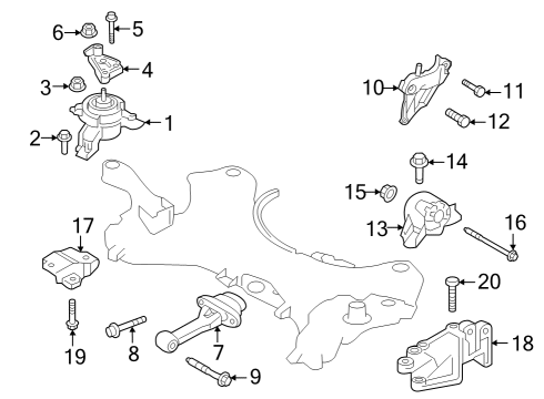 Engine & Trans Mounting Bracket-Engine MTG Support Diagram for 21825P2300