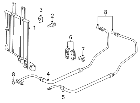 1999 BMW Z3 Trans Oil Cooler Oil Cooling Pipe Outlet Diagram for 17227503572