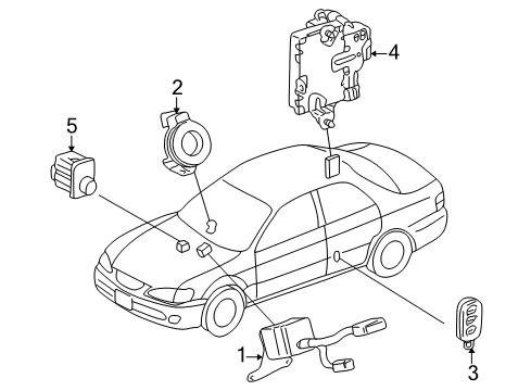 1999 Lexus ES300 Keyless Entry Components Door Control Transmitter Diagram for 8974233100