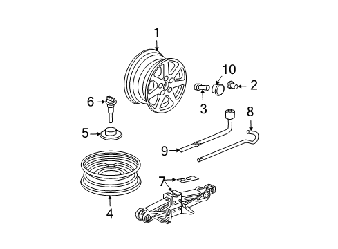 2007 Acura TSX Tire Pressure Monitoring Nut, Wheel (Fuse Rashi) Diagram for 90381S4L003