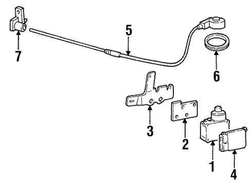 1996 Ford Taurus Cruise Control System Cruise Servo Isolator Diagram for F3LY9F770A