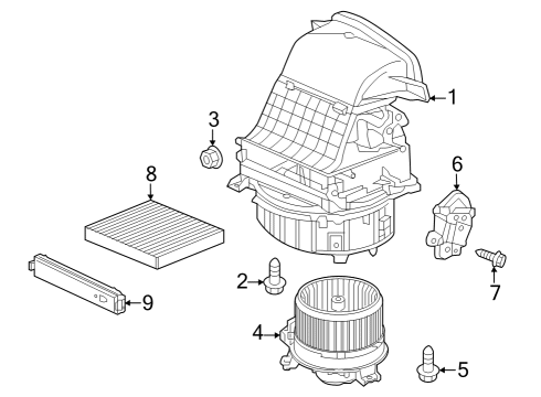Blower Motor & Fan Front Blower Motor Sub Diagram for 79307TYAA61
