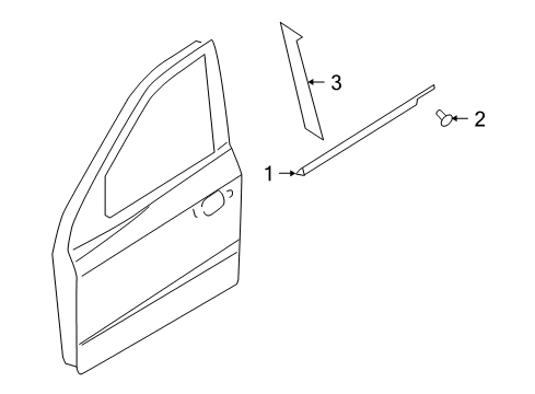 2010 Hyundai Santa Fe Exterior Trim - Front Door Tape-Front Door Black Frame Rear LH Diagram for 863632B000