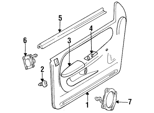 1998 Dodge Ram 1500 Interior Trim - Front Door Pin-Door Panel Diagram for 6503709