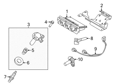 2017 Ford Taurus Powertrain Control Bracket Diagram for DG1Z12A659B