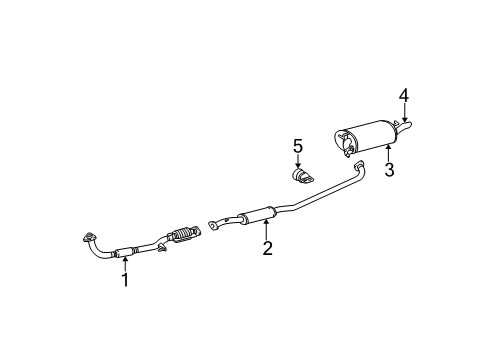 2004 Toyota Camry Exhaust Components Converter & Pipe Diagram for 1741028450