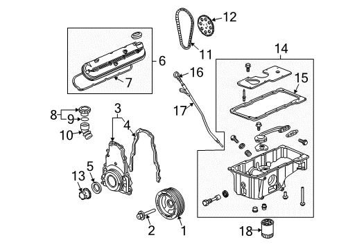 2004 GMC Envoy XUV Engine Parts, Mounts, Cylinder Head & Valves, Camshaft & Timing, Oil Pan, Oil Pump, Crankshaft & Bearings, Pistons, Rings & Bearings, Variable Valve Timing Indicator Asm-Oil Level Diagram for 12575957