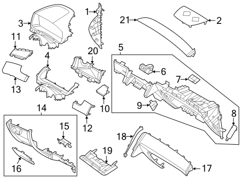 Instrument Panel COVER ASSY-C/PAD MAIN SIDE, LH Diagram for 84780N9000NNB