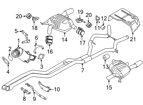2012 BMW 335i Exhaust Components Rear Silencer, Left, With Exhaust Flap Diagram for 18307647066
