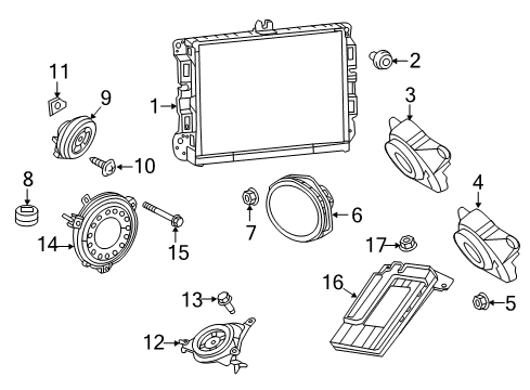 2016 Dodge Viper Sound System Screw-HEXAGON FLANGE Head Diagram for 6509674AA