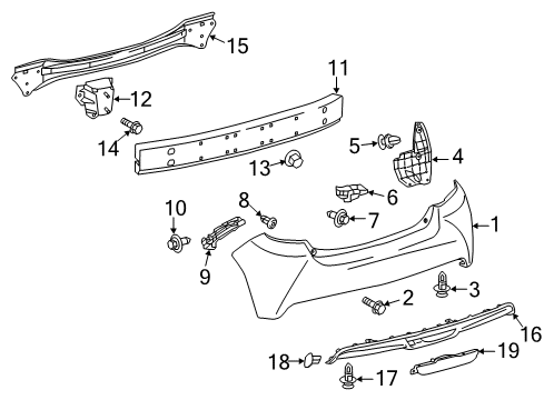2016 Toyota Yaris Rear Bumper Side Support Diagram for 521560D091