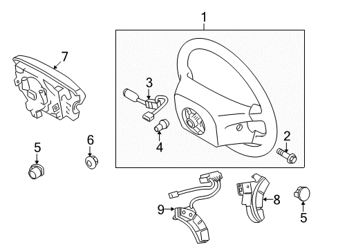 2002 Toyota Sequoia Steering Column & Wheel, Steering Gear & Linkage Steering Wheel Diagram for 451000C100E0