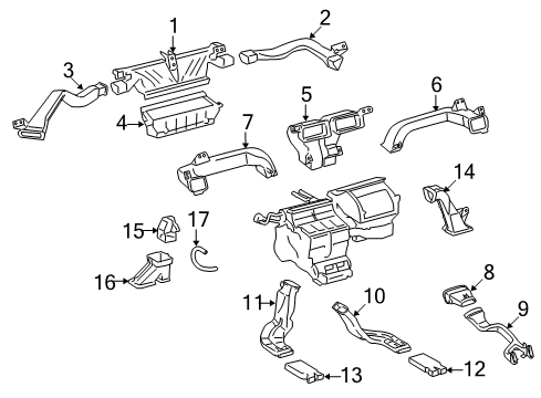 2010 Lexus IS350 Ducts Guide, Air Duct, Rear RH Diagram for 8721553010