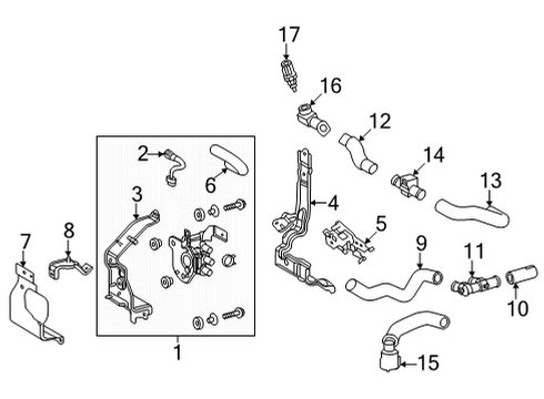 Auxiliary A/C & Heater Unit PIPE, WATER Diagram for 8724842080