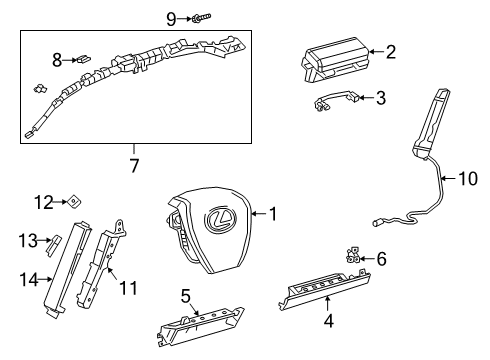 2022 Lexus UX200 Air Bag Components Side Sensor Diagram for 8983A52011