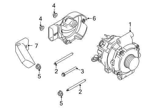 2011 Ford Focus Alternator Cooling Duct Diagram for 8S4Z10C392A