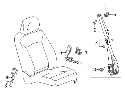 2017 Cadillac ATS Seat Belt Tensioner Diagram for 19352877
