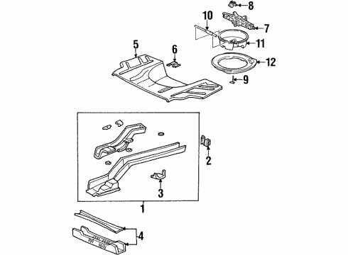 2001 Oldsmobile Aurora Rear Body - Floor & Rails Floor Pan Diagram for 22768930