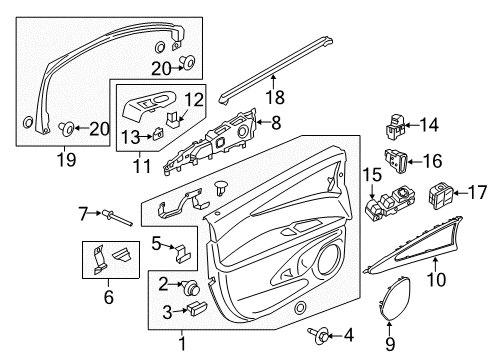 2017 Lincoln MKX Power Seats Window Molding Diagram for FA1Z5800014AC