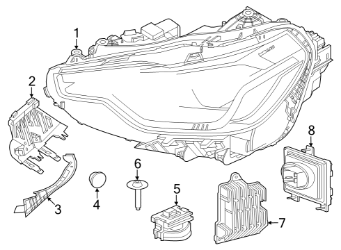 Headlamp Components HEADLIGHT, LED TECHNOLOGY, L Diagram for 63115A03E35